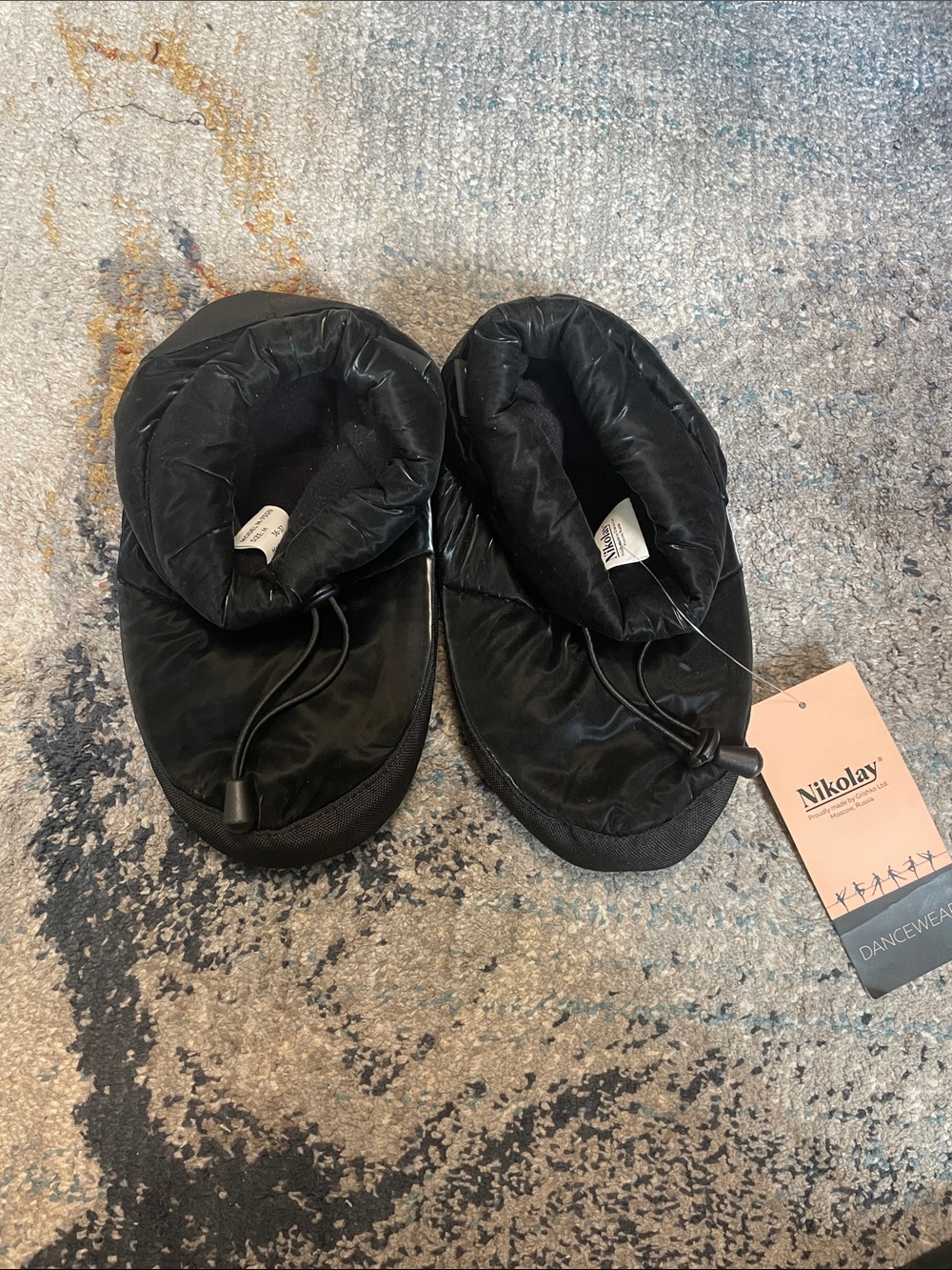 Nikolay Black Puffer Dance Slippers